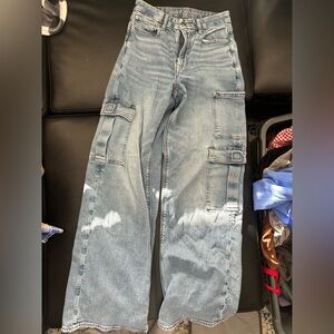 American Eagle Outfitters Light Blue Wide Leg Jeans